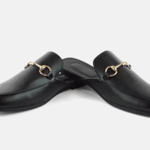 Men's Black Backless Shoes